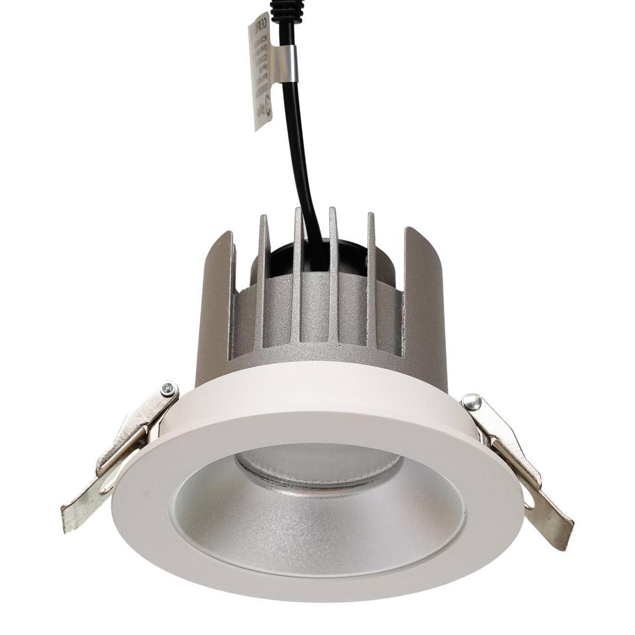 Lunaro — 20W Recessed COB Downlight · 3000K · White / Silver Reflector