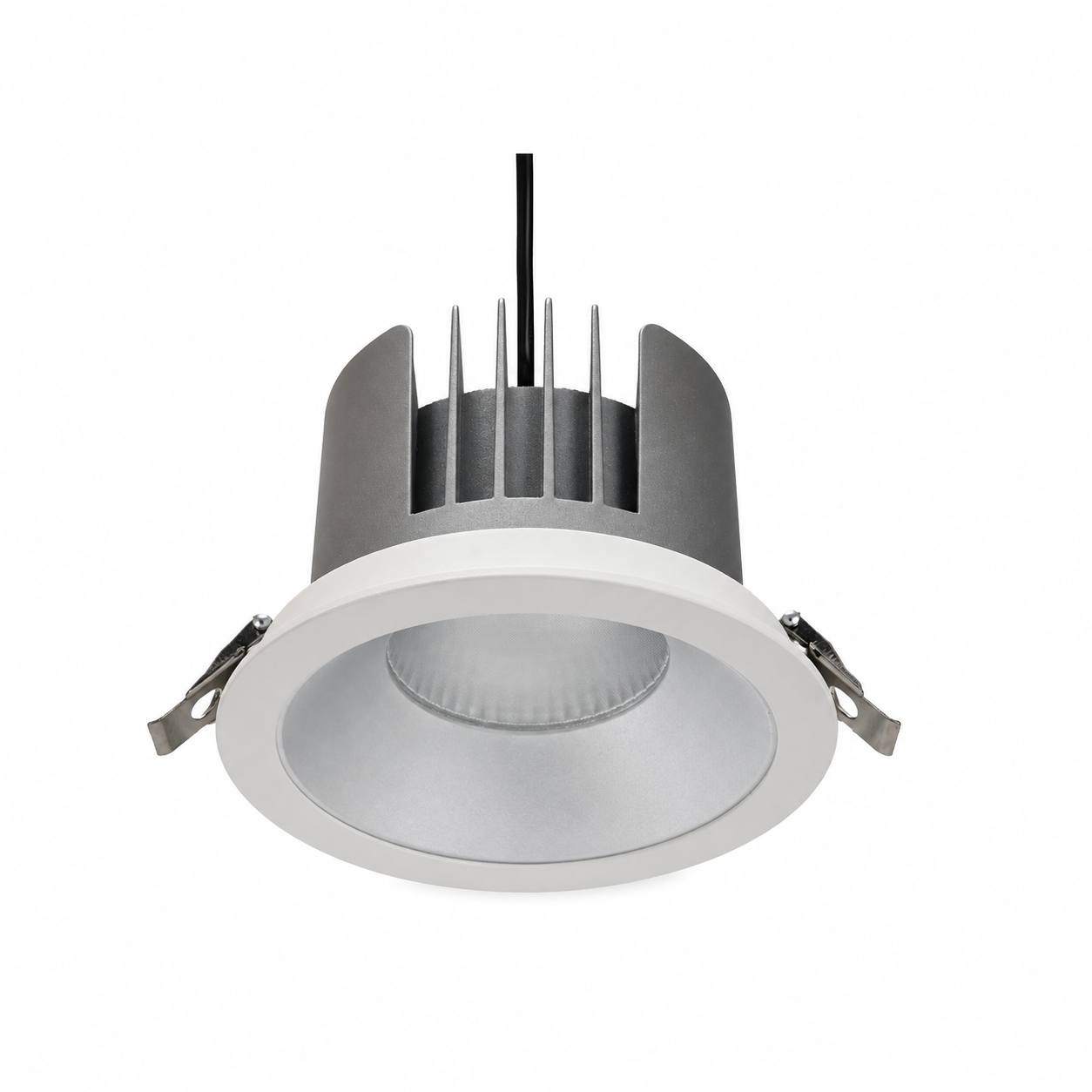 Lunaro — 40W Recessed COB Downlight · 4000K · White / Silver Reflector