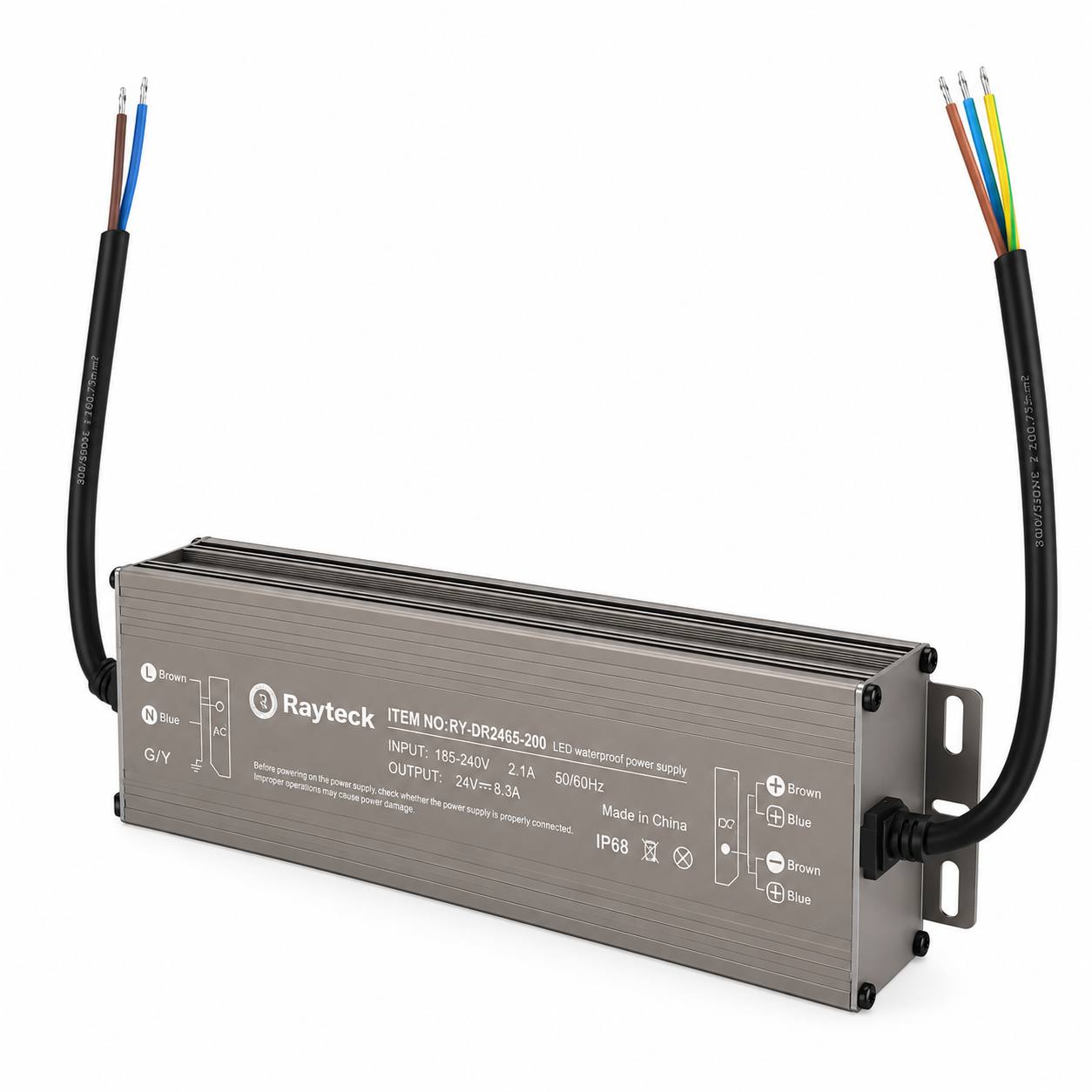LED Driver — 24V · 200W · IP68 · 228×77×37 · 2yr
