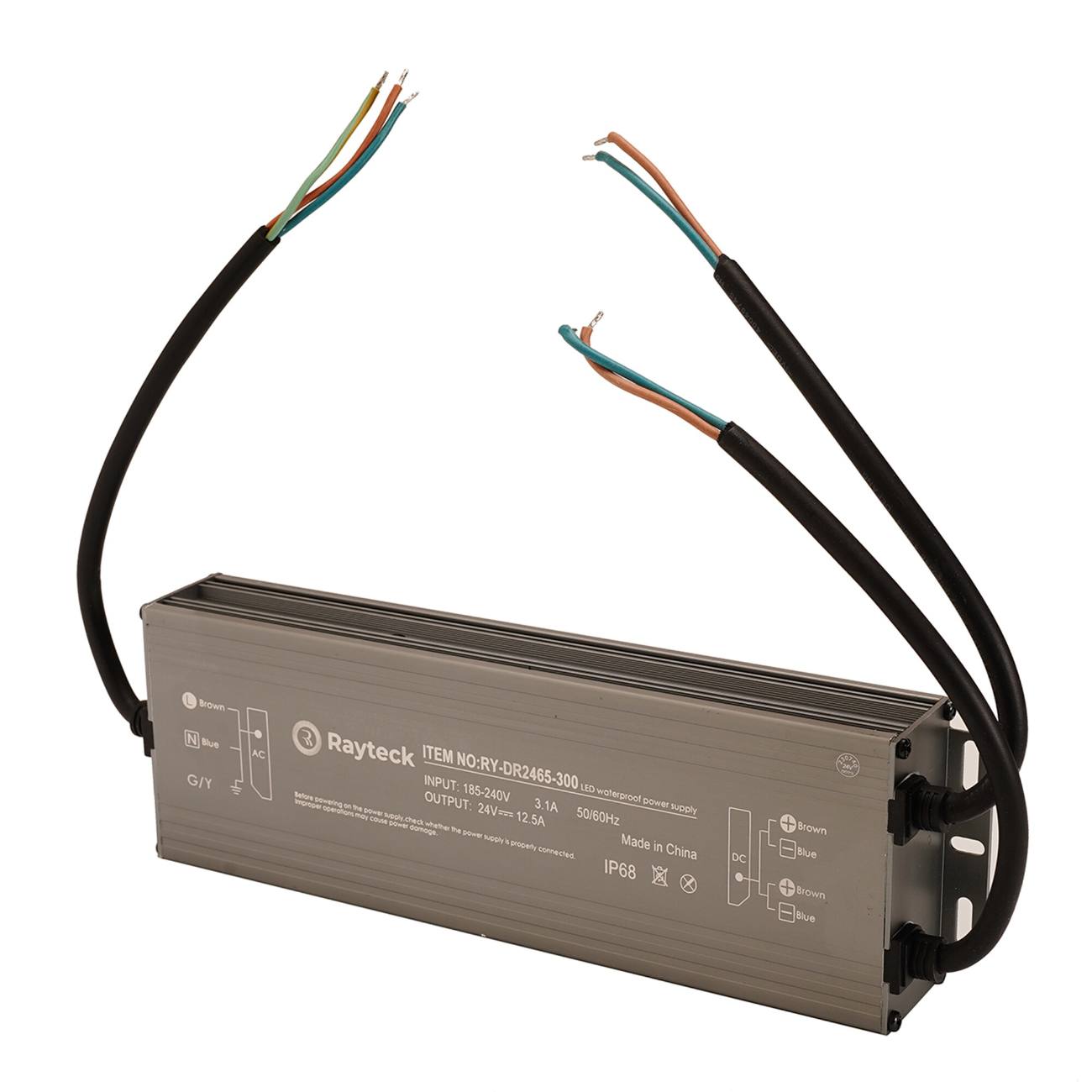 LED Driver — 24V · 300W · IP68 · 248×77×37 · 2yr