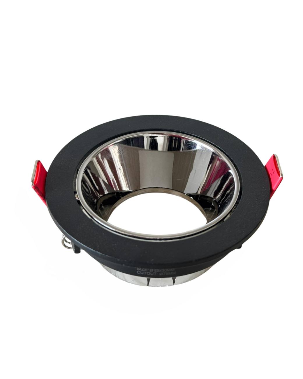 CIRCA Anti-Glare Frame · Black / Black Chrome · Ø85×30 · Cut-Out Ø75