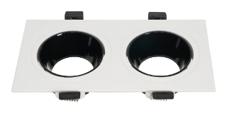 EliteEdge Double Square Frame · White / Black Reflector · 92×173×25