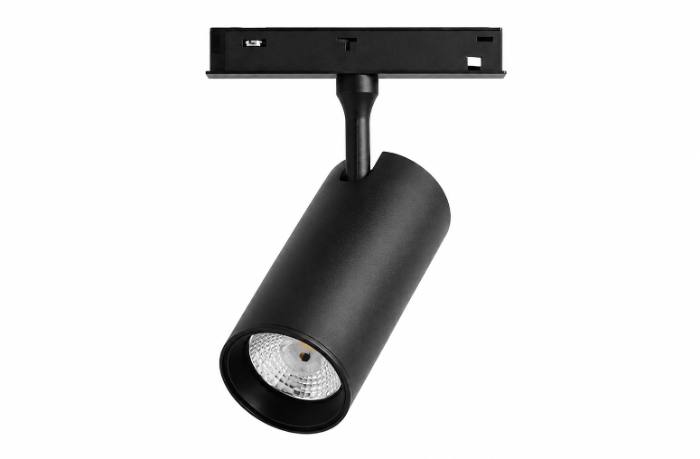 Cylinder Magnetic Track Light, Pole Type 15W DC48V COB LED SDCM<6 Efficacy: Around 100Lm/W Ra>90 Aluminum Profile Lens Type Beam Angle: 24° IP20 Size:Φ45XH100mm
