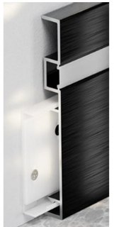 TB8010 Aluminum Skirting Profile · 80×10×2500 · Black · PMMA diffuser