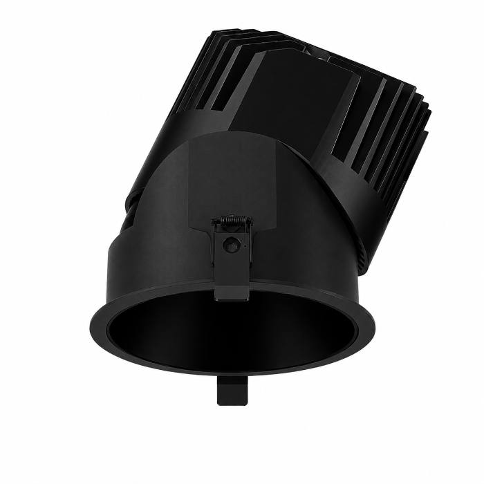 Rayteck BRETTO — Spotlight, 10W, 3000K, CRI90+, 36° beam, IP65, Full Black Die-cast aluminum, Ø84 x H85, cut-out Ø75 MM, 220-240V AC, 105 LM/W