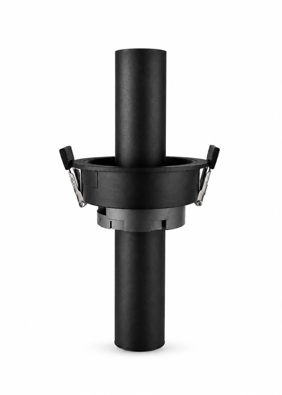 Rayteck Masoro — Spotlight, 7W, 3000K, CRI90+, 24° beam, Black, 35x200mm, cut-out 75mm, 220-240V, ON/OFF