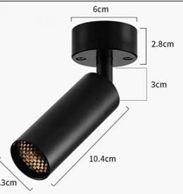 Rayteck Moss — Surface Spotlight, 8 W, 1800-4000K, CRI93+, 26° beam, IP20, Black, 43 * 104, 220v, 324lm, DALI DT8, 50000hrs