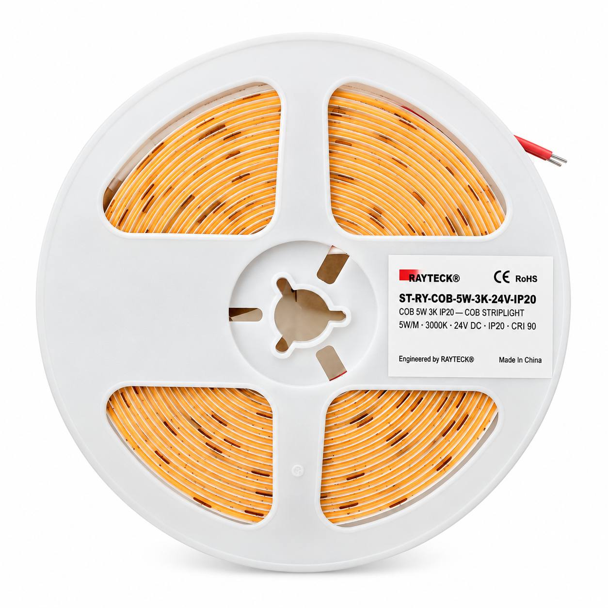COB Strip — 5W · 3000K · 24V · IP20 · ~400 lm/m · 5mm