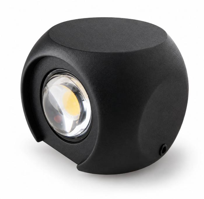 Rayteck SOLENOCHE — Wall Light, 2W, 3000K, IP65, Black, 60X60X45